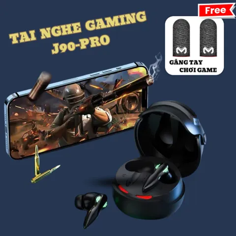 Tai Nghe Bluetooth J90 TWS V5.3 - Tai Nghe Chơi Game Không Dây Chống Ồn, Độ Trễ Thấp, Thiết Kế Hấp Dẫn, Tặng Găng Tay Chơi Game