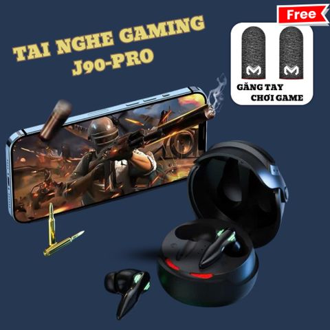 Tai Nghe Bluetooth Gaming J90 TWS V5.3 Chống Ồn, Âm Thanh HiFi Sống Động, Độ Trễ Thấp, Tặng Găng Tay Chơi Game - Phong Cách PUBG