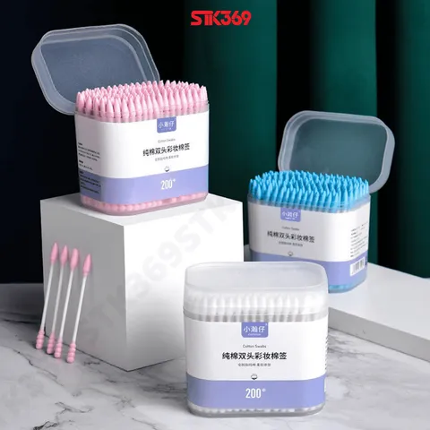 Combo 2 Hộp 200 Tăm Bông 2 Đầu Tiện Dụng - Chăm Sóc Cá Nhân Đa Năng, Vệ Sinh Tỉ Mỉ Mọi Chi Tiết