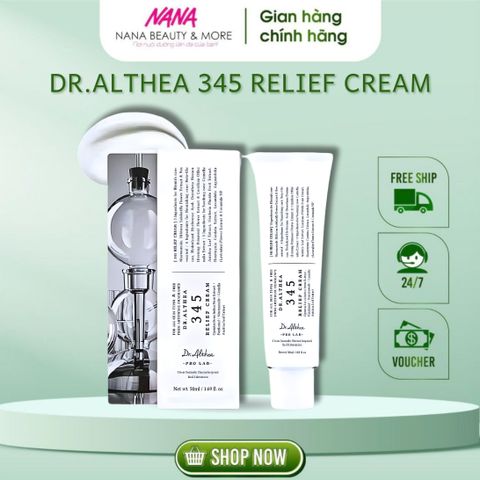 Kem Dưỡng Ẩm Phục Hồi Da Dr.Althea 345 Relief Cream 50ml - Giúp Dịu Da, Ngăn Ngừa Kích Ứng, Cải Thiện Sắc Da Mịn Màng