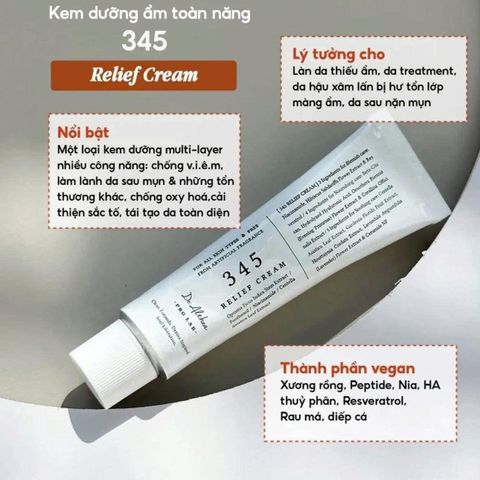 Kem Dưỡng Ẩm Phục Hồi Da Dr.Althea 345 Relief Cream 50ml - Giúp Dịu Da, Ngăn Ngừa Kích Ứng, Cải Thiện Sắc Da Mịn Màng