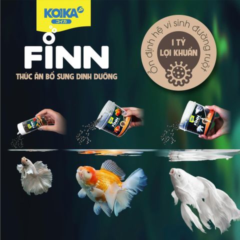 Cám Viên Dinh Dưỡng KOIKA FINN - Thức Ăn Bổ Sung Cho Cá Chép, Giàu Protein và Probiotics, Cải Thiện Sức Khỏe và Màu Sắc Cá
