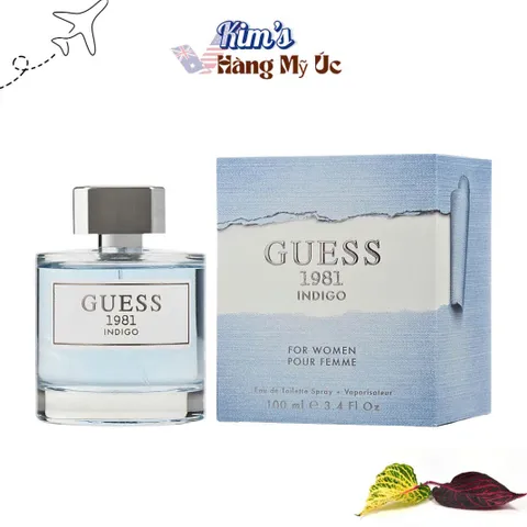 [Đã mở bao nilong] Nước Hoa Nữ Guess 1981 Indigo 100ml - Hương Biển Tươi Mát, Hoa Cỏ & Gỗ - Dành Cho Mùa Ấm và Sử Dụng Hàng Ngày
