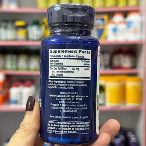 Viên uống Life Extension Zinc Caps 50mg 90 viên – tăng cường miễn dịch, đẹp da, khỏe tóc móng