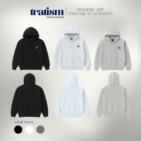 Áo Khoác Hoodie Zip Unisex Boxy Nỉ Cotton 2 Da STAR - Chống Nắng, Form Rộng, Túi Nón, Dành Cho Nam Nữ Thời Trang 2023