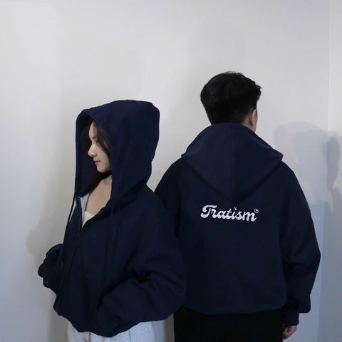 Áo Khoác Hoodie Zip Boxy Nỉ Cotton Unisex - Chống Nắng Tốt, Form Rộng, Hai Màu Xanh Navi và Nâu Mocha, Dễ Phối Đồ, Thời Trang Dạo Phố