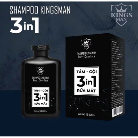Sữa Tắm Gội Rửa Mặt 3 Trong 1 King Man - Hương Nước Hoa Mới, Tiện Lợi, Đóng Gói Cẩn Thận