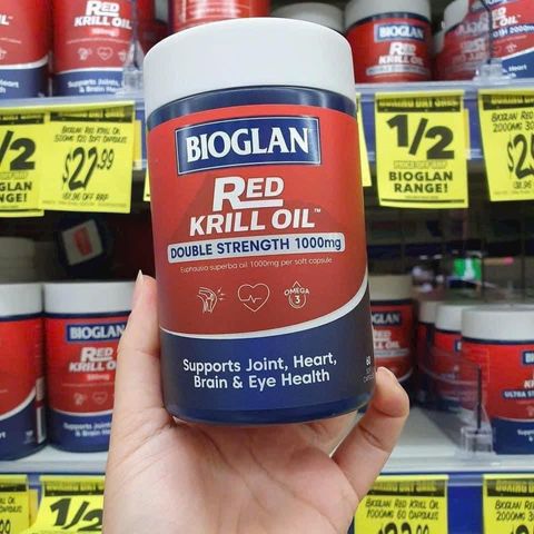 Dầu Nhuyễn thể Omega 3 Bioglan Red Krill Oil 60 viên - Hỗ trợ sức khỏe tim mạch và tăng cường sức đề kháng tự nhiên