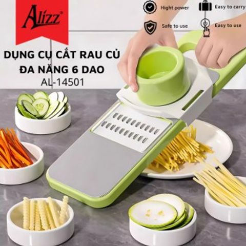 Dụng Cụ Cắt Rau Củ Đa Năng 6 Dao Alizz AL-14501 - Thép Không Gỉ, Thiết Kế Tiện Lợi, Hỗ Trợ Nấu Nướng Trong Bếp