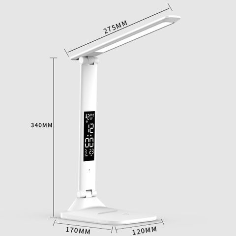 Đèn Bàn Học Chống Cận 3 Chế Độ Có Đồng Hồ - Bóng LED Bền, Thiết Kế Hiện Đại, 360 Độ Gập Gọn Cho Trẻ Em Học Tập