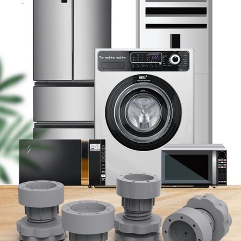 Bộ 4 Chân Nâng Máy Giặt Hình Hoa - Cao Su Chịu Nhiệt, Kháng Rung và Tiếng Ồn, Điều Chỉnh Chiều Cao Dễ Dàng