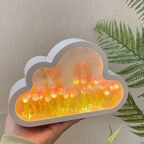 Đèn Ngủ Đám Mây Tulip Có Gương - Đèn Bàn Trang Trí Phong Cách Dễ Thương, Quà Tặng Sinh Nhật Ý Nghĩa Cho Bé