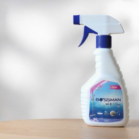 Chai Xịt Tẩy Cặn Canxi Bossman 500ml - Dùng Cho Gương Kính, Sen Vòi, Chậu Rửa An Toàn, Thân Thiện Môi Trường