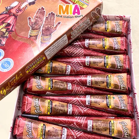 Mực Vẽ Hình Xăm Mehendi Golecha Hena Nâu Sẫm 25g - Mực Xăm Nghệ Thuật Ấn Độ, Cone Henna Tự Nhiên Dễ Dùng