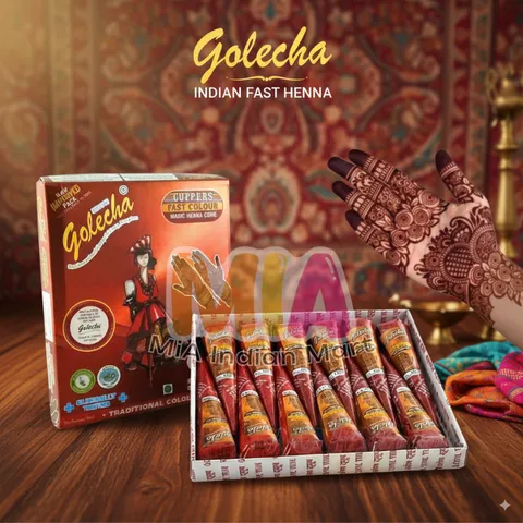 Mực Vẽ Hình Xăm Mehendi Golecha Hena Nâu Sẫm 25g - Mực Xăm Nghệ Thuật Ấn Độ, Cone Henna Tự Nhiên Dễ Dùng