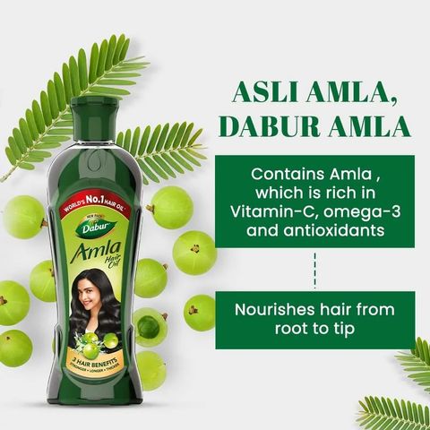 Dầu Ủ Tóc Dabur Amla Oil Ấn Độ - Dưỡng Tóc Khỏe, Mượt, Dày Tự Nhiên từ 14 Loại Thảo Mộc - Sản Phẩm Dành Cho Nam Nữ