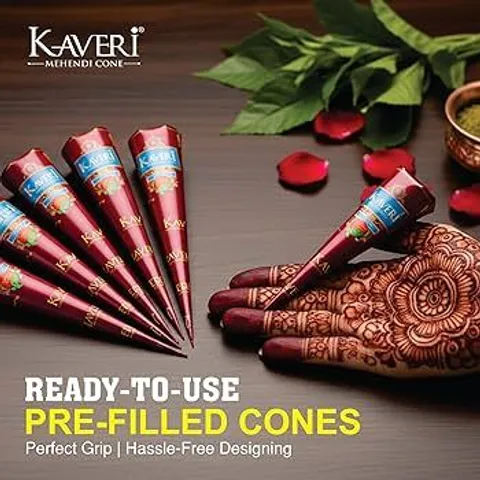 Mực Vẽ Henna Kaveri Ấn Độ Màu Nâu Tự Nhiên - Dành Cho Vẽ Xăm Mehendi An Toàn, 25g/tuýp