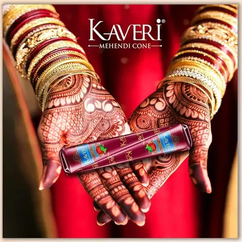 Mực Vẽ Henna Kaveri Ấn Độ Màu Nâu Tự Nhiên - Dành Cho Vẽ Xăm Mehendi An Toàn, 25g/tuýp