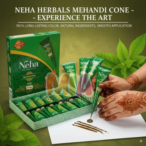 Mực Vẽ Henna Neha Mehandi Cone Ấn Độ - Mực Hennna Tự Nhiên Đậm Màu, Họa Tiết Đẹp Cho Nghệ Thuật Trang Điểm Da