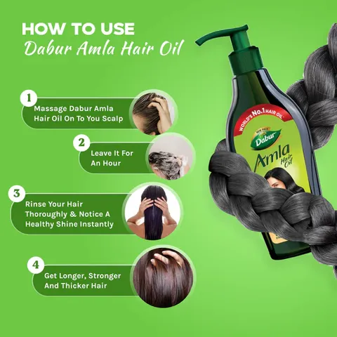Tinh Dầu Ủ Dưỡng Tóc Amla Hair Oil Dabur Ấn Độ - Chiết Xuất Từ 14 Thảo Mộc, Giúp Tóc Dày, Mượt, Bóng Đẹp, Dành Cho Nam Và Nữ