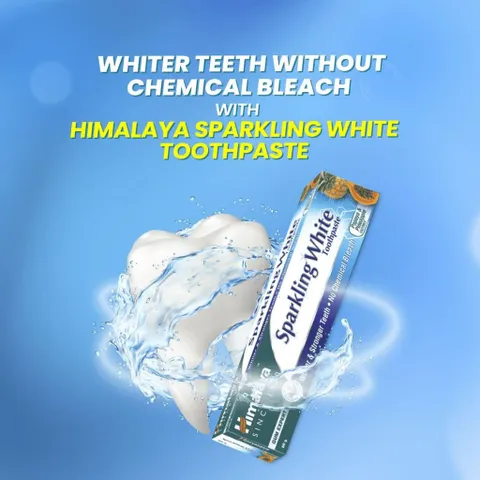 Kem Đánh Răng Thảo Dược Himalaya Sparkling White Toothpaste 150g - Làm Trắng Răng Từ Thiên Nhiên, Thuần Chay, Giúp Nướu Khỏe Mạnh