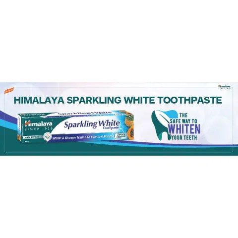 Kem Đánh Răng Thảo Dược Himalaya Sparkling White Toothpaste 150g - Làm Trắng Răng Từ Thiên Nhiên, Thuần Chay, Giúp Nướu Khỏe Mạnh