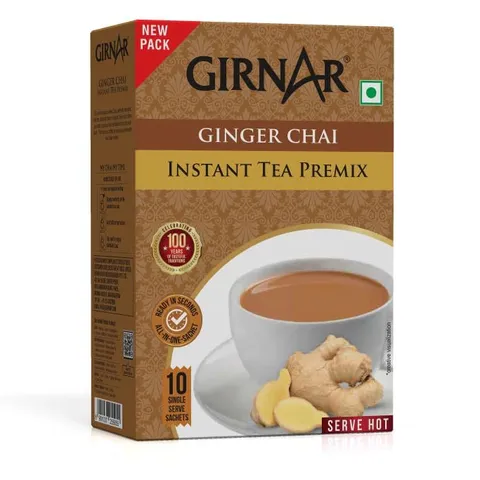 Trà Sữa Hoà Tan Gừng Girnar Ấn Độ - Trà Sữa Ấn Độ Thơm Ngon, Tiện Lợi, Hương Vị Gừng Cay Nóng, 10 Gói Hòa Tan