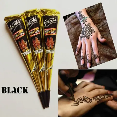Mực Vẽ Hình Xăm Henna Golecha Đen 25g - Mực Henna Chất Lượng Cao Từ Ấn Độ, Dễ Sử Dụng, Lâu Bền, Vẽ Mehendi Tinh Tế