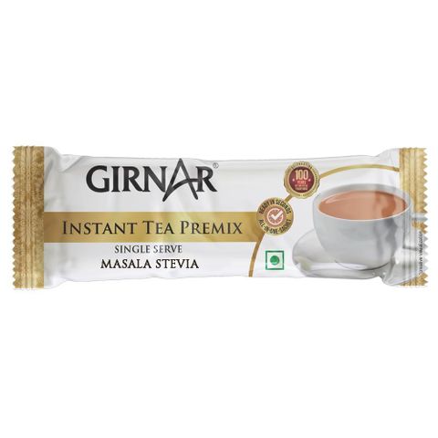 Trà Sữa Ấn Độ Girnar Instant Masala Chai Gói 10 Bịch - Hỗn Hợp Nguyên Liệu Đường Stevia, Thưởng Thức Vị Truyền Thống Không Đường