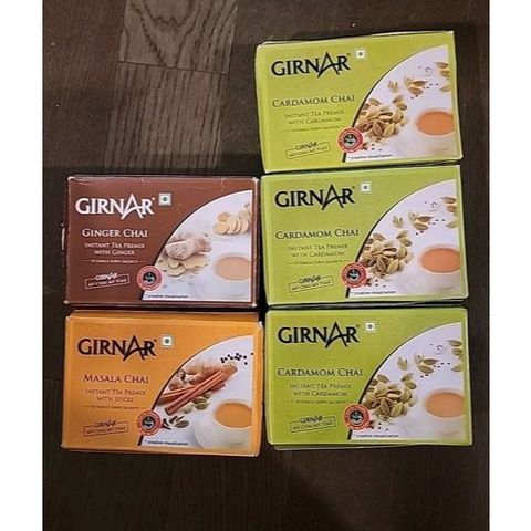 Trà Sữa Ấn Độ Girnar Instant Masala Chai Gói 10 Bịch - Hỗn Hợp Nguyên Liệu Đường Stevia, Thưởng Thức Vị Truyền Thống Không Đường