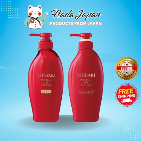 Dầu Gội & Xả Tsubaki Màu Đỏ 450ml - Dưỡng Tóc Mềm Mượt, Suôn Thẳng, Hương Thơm Sang Trọng, Chuẩn Salon Nhật Bản