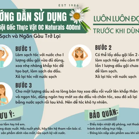 Dầu Gội Xả OC Naturals 400ml - Giải Quyết Gàu Hiệu Quả, Dưỡng Tóc Khỏe Mượt, Phù Hợp Cho Mọi Loại Tóc