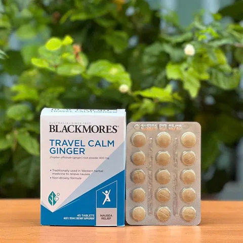 Viên Uống Giảm Say Xe Blackmores Travel Calm Gừng 45 Viên - Hỗ Trợ Tiêu Hóa và Ngăn Ngừa Buồn Nôn Khi Di Chuyển
