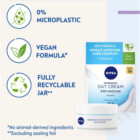 Kem Dưỡng Ẩm NIVEA Ban Ngày SPF30 - 50ml cho Da Thường và Hỗn Hợp, Cấp Ẩm 24 Giờ và Bảo Vệ Da Trước Tia UV