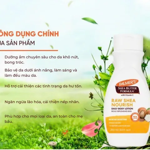 Sữa Dưỡng Thể Palmer's Bơ Hạt Mỡ Dưỡng Ẩm Chuyên Sâu 250ml - Dưỡng ẩm, Làm mềm da, Chống nắng tự nhiên, Chiết xuất Vitamin E