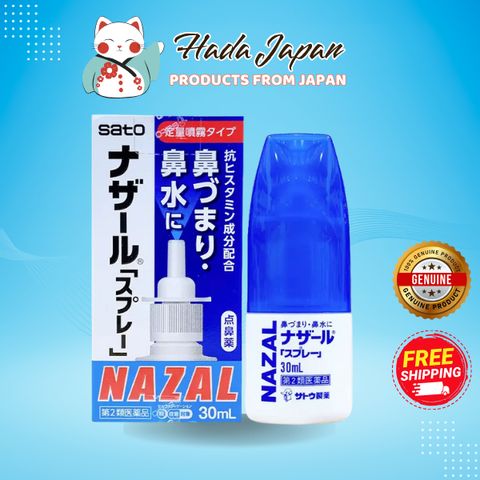 Xịt Mũi Cải Thiện Xoang Nazal Nhật Bản 30ml - Thông Mũi, Giảm Nghẹt, Hỗ Trợ Viêm Xoang, Dị Ứng, Cảm Lạnh