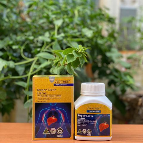 Viên Uống Giải Độc Gan Vitatree Super Liver Detox 100 Viên - Hỗ Trợ Sức Khỏe Gan, Bảo Vệ Tế Bào, Nhập Khẩu Úc