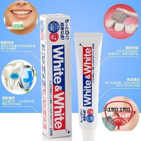 Kem Đánh Răng White And White Lion Nhật Bản - Làm Trắng Răng, Ngăn Ngừa Sâu Răng, Hơi Thở Thơm Mát, Cho Nướu Nhạy Cảm