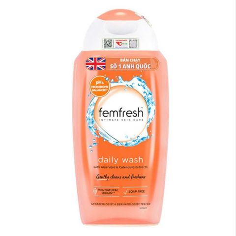 Dung Dịch Vệ Sinh Phụ Nữ Femfresh Daily Wash 250ml - Sạch Khuẩn, Khử Mùi, Dưỡng Ẩm Tự Nhiên, Hàng Nhập Khẩu Anh