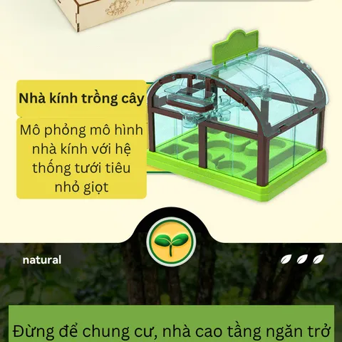 Bộ Kit Nhà Kính Trồng Cây Mini Cho Bé - Đồ Chơi Giáo Dục STEM Quan Sát Sinh Trưởng Cây Cảnh Thân Thiện Môi Trường
