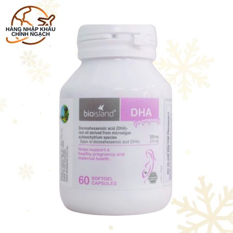 Bio Island DHA cho Bà Bầu - Thực Phẩm Bổ Sung Omega-3 An Toàn, Hỗ Trợ Phát Triển Trí Não Và Thị Giác Thai Nhi - 60 Viên