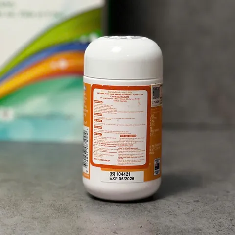 [SALE Date 5/2026] Viên nhai Nature’s Way Kids Smart Vitamin C + Zinc + D3 - Tăng cường sức khỏe và sức đề kháng cho trẻ (75 viên)