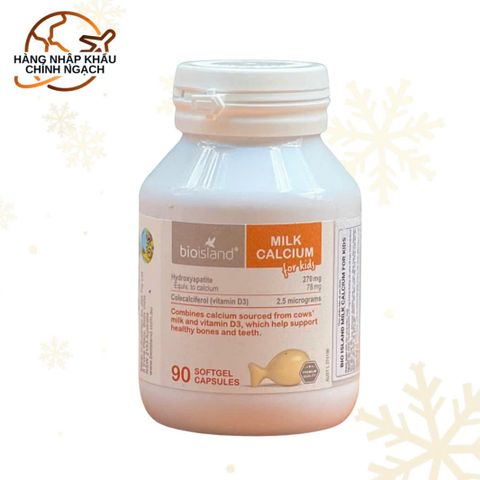 Viên Canxi Sữa Bio Island 90 Viên Úc - Tăng Chiều Cao, Tốt Cho Xương Răng, Bổ Sung Vitamin D3 Cho Trẻ Em