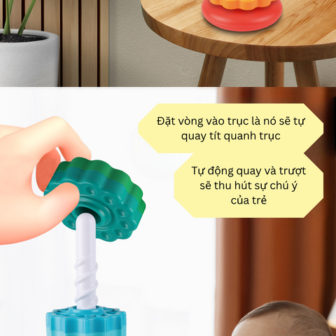 Tháp Xoay Cầu Vồng Kích Thích Thị Giác Cho Bé – Đồ Chơi Giáo Dục Phát Triển Kỹ Năng Và Nhận Biết Màu Sắc