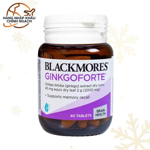 Viên Uống Blackmores Ginkgoforte 40 Viên - Hỗ Trợ Cải Thiện Trí Nhớ, Tăng Cường Tuần Hoàn Máu Não, Bảo Vệ Sức Khỏe Não Bộ