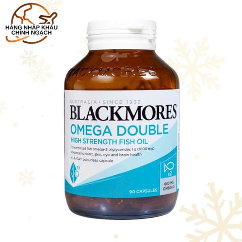 Viên Uống Dầu Cá Blackmores Omega Double High Strength 90 Viên - Bổ Sung Omega-3 Tốt Cho Tim Mạch, Não Bộ, Da, Thị Giác