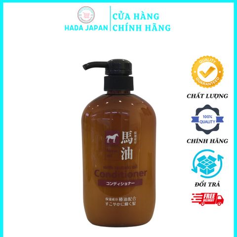 Bộ Dầu Gội Xả Mỡ Ngựa Nhật Bản Horse Oil 600ml - Làm Mềm Mượt Tóc Khô Xơ, Hỗ Trợ Chăm Sóc Da Đầu Và Làm Sạch Gàu