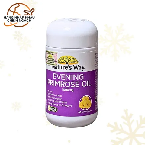Viên Uống Hỗ Trợ Da Nature's Way Evening Primrose Oil 1000mg - Bổ Sung Cân Bằng Nội Tiết Nữ - Hỗ Trợ Làm Đẹp Da 60 Viên
