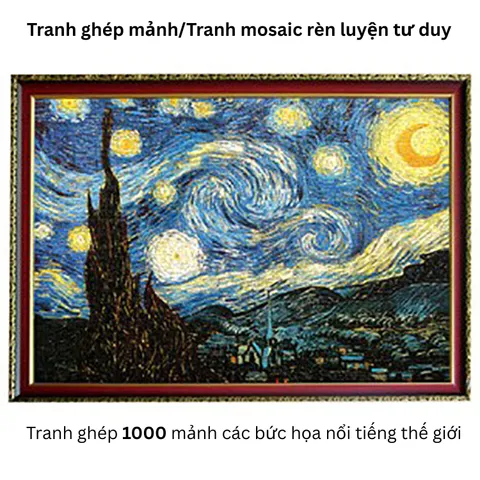 Tranh Ghép Mảnh Mosaic 1000 Mảnh Họa Tiết Nổi Tiếng Thế Giới - Đồ Chơi Giáo Dục Rèn Luyện Tư Duy và Tập Trung Cho Trẻ Em