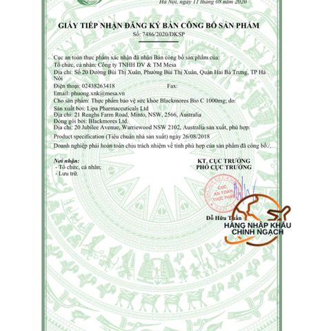Viên uống Blackmores Bio C 1000mg bổ sung vitamin C tăng cường sức khỏe - Nhập khẩu chính ngạch (31 viên)